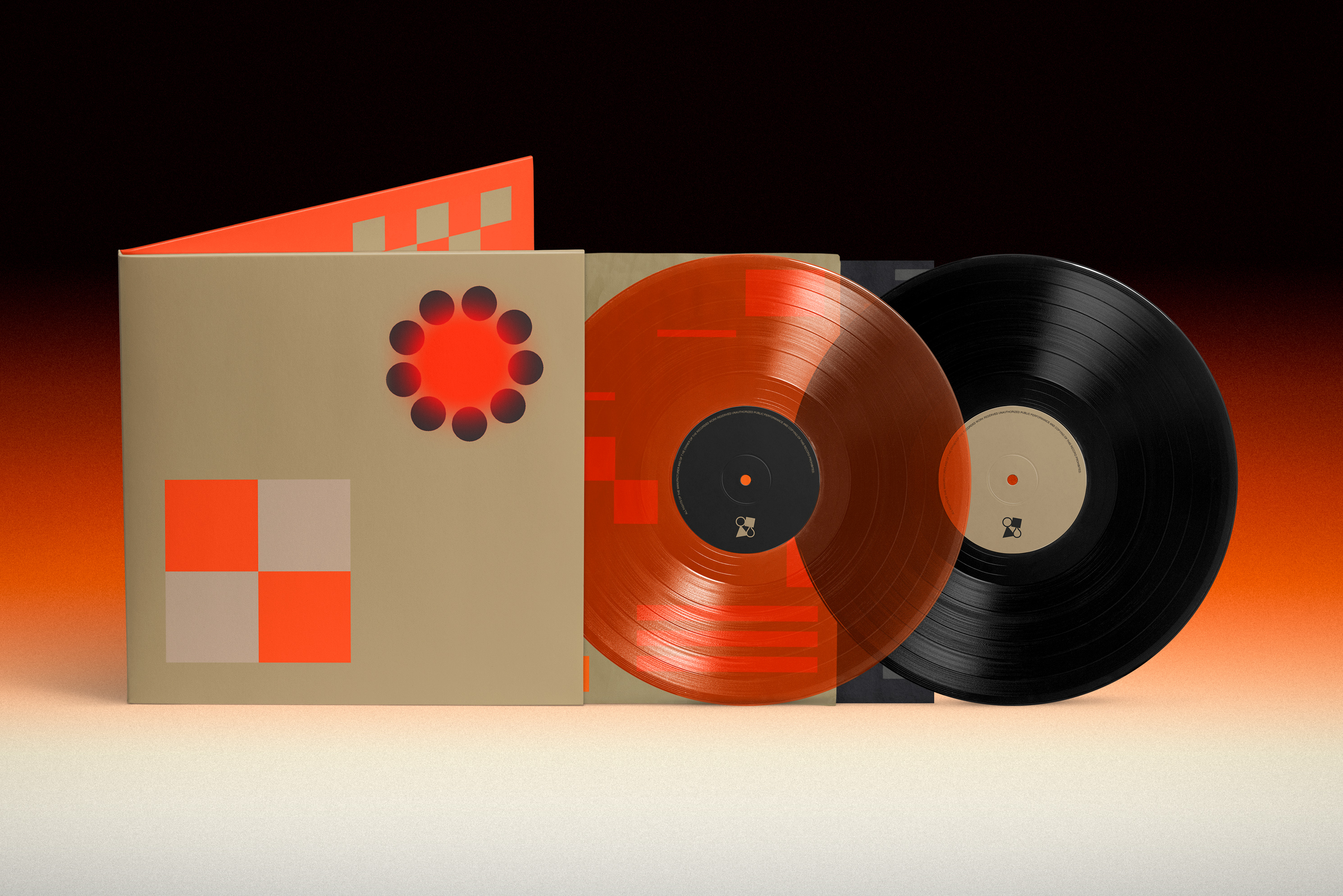 Gatefold vinyl mockup pack, front, inside and back view