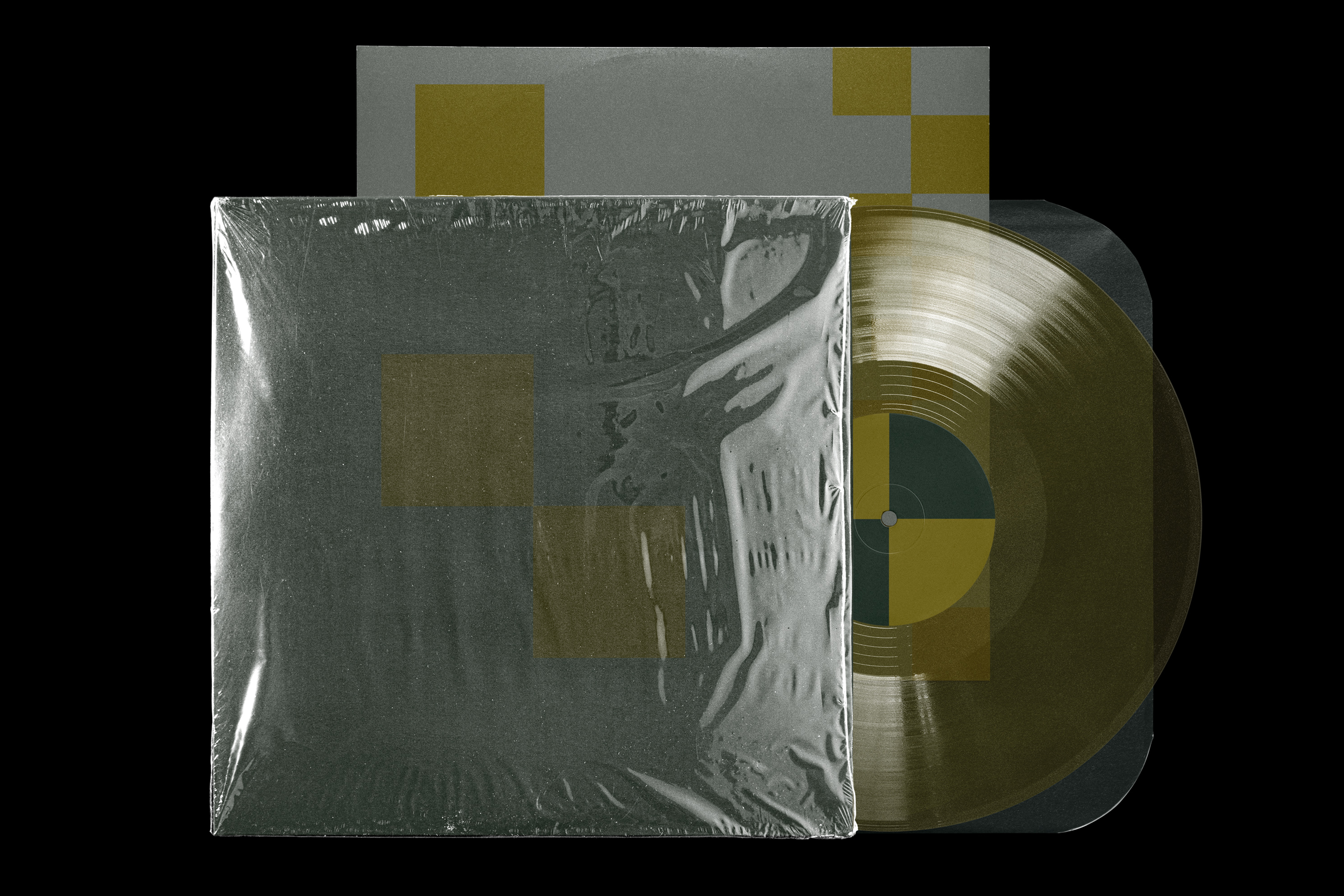Shrinkwrap vinyl mockup set with realistic plastic wrap